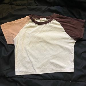 Brown colorblock shirt